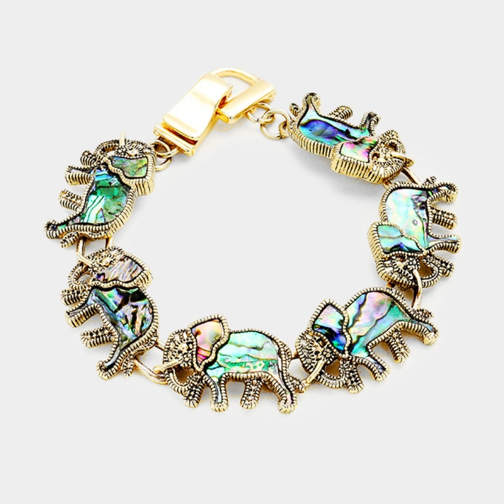 Antique Elephant Link Bracelet